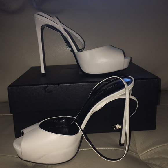 Saint Laurent White Platform Heels- size 39 - Picture 6 of 6